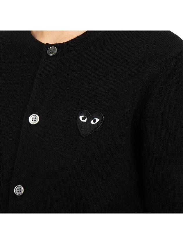 Black wappen wool round neck cardigan - COMME DES GARCONS PLAY - BALAAN 8