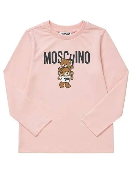 Long sleeve HUO00W LAA01 50209 Teddy bear logo print kids t shirt - MOSCHINO - BALAAN 2