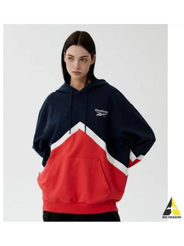 Vector Color Block Hoodie Navy Red - REEBOK - BALAAN 1