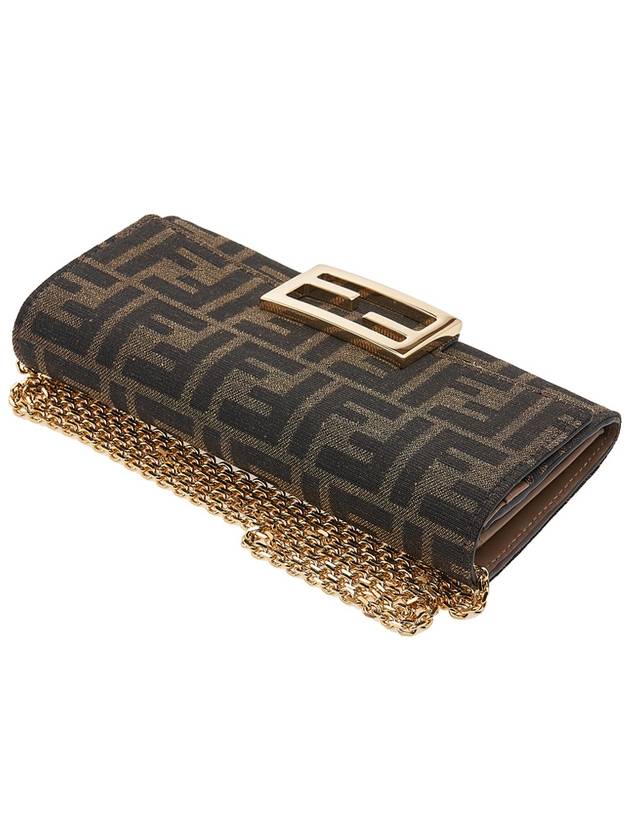 Fabric Chain Long Wallet Brown - FENDI - BALAAN 5