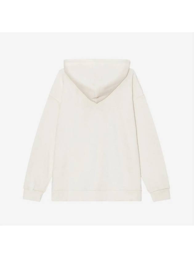 logo drawstring hooded top ivory - GANNI - BALAAN 3