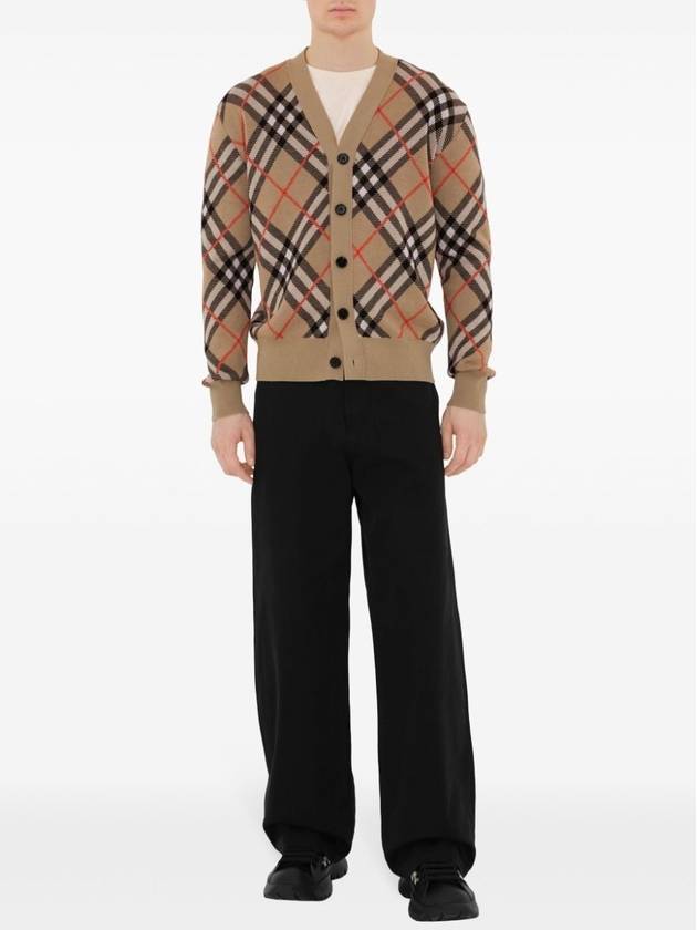 Check Wool Mohair Blend Cardigan Sand - BURBERRY - BALAAN 3