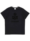 Zeffreh Velvet Short Sleeve T-Shirt Black - ISABEL MARANT - BALAAN 3