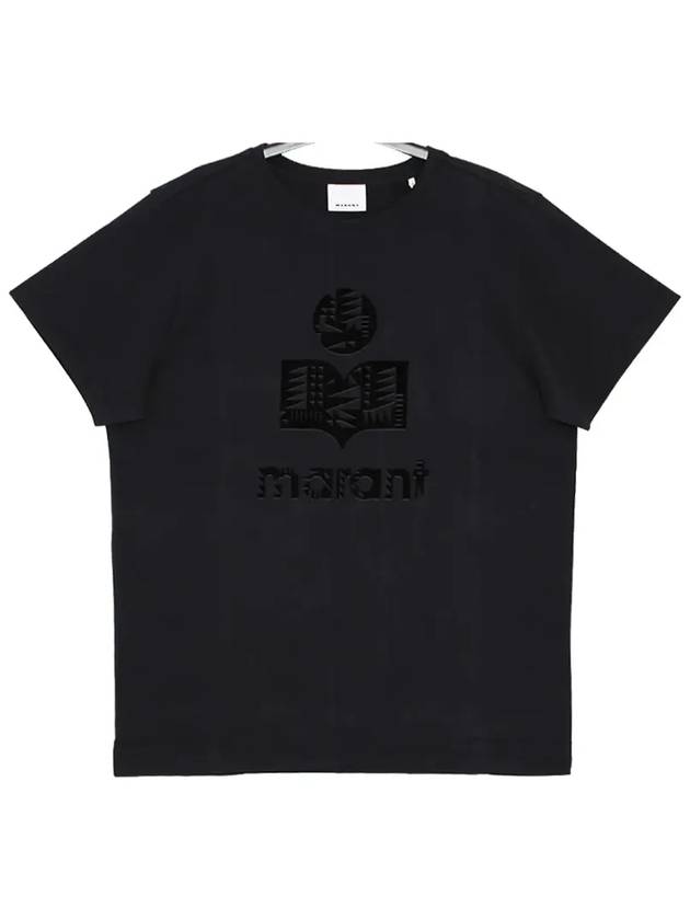 Zeffreh Velvet Short Sleeve T-Shirt Black - ISABEL MARANT - BALAAN 3