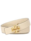 Logo Decorated Buckle Leather Belt Beige - TORY BURCH - BALAAN 2