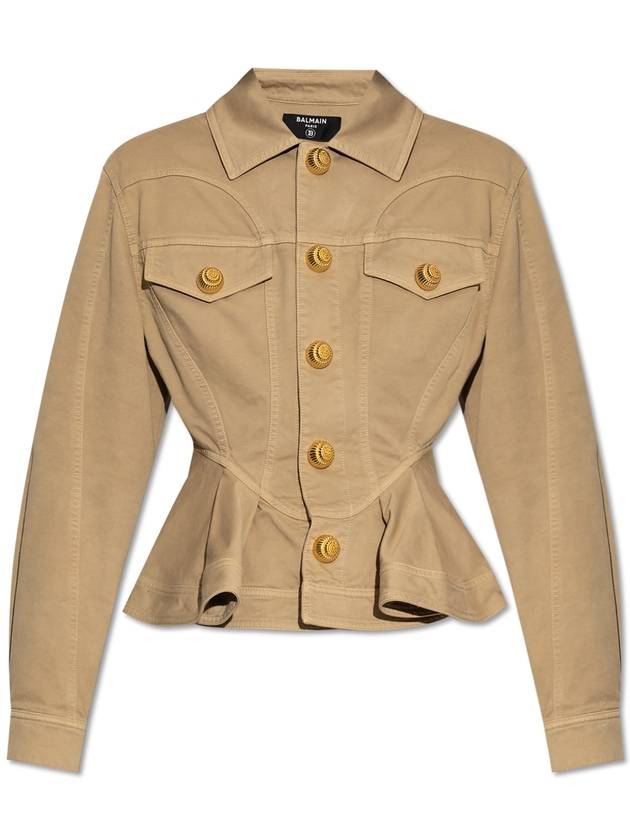 Balmain Peplum Jacket, Women's, Beige - BALMAIN - BALAAN 1