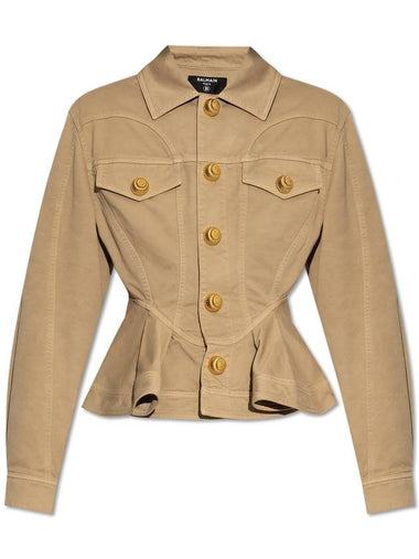 Balmain Peplum Jacket, Women's, Beige - BALMAIN - BALAAN 1