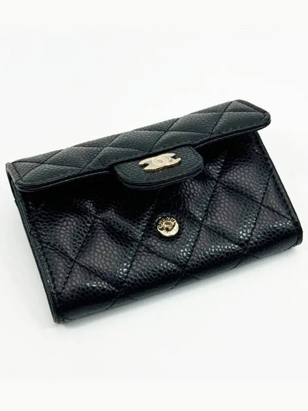 Classic Grained Calfskin Card Wallet Black - CHANEL - BALAAN 4