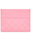 Intrecciato Leather Card Wallet Pink - BOTTEGA VENETA - BALAAN 3