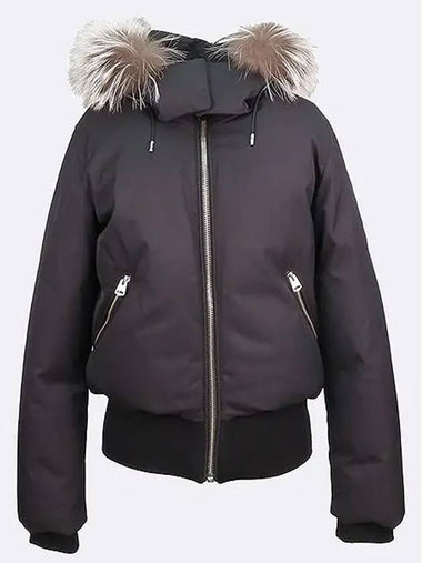 Black color CORY silver fox fur bomber women s padding M size - MACKAGE - BALAAN 1