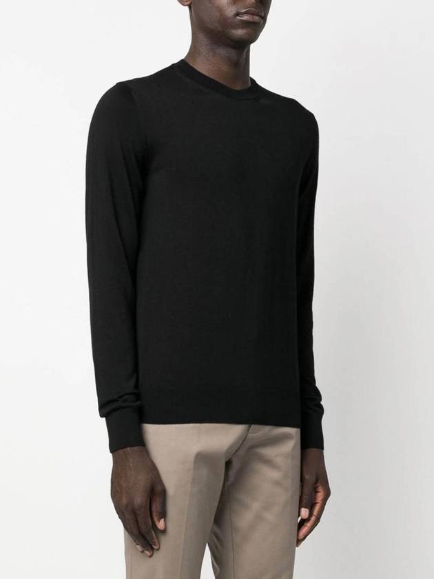 Men's Logo Crew Neck Knit Top Black - EMPORIO ARMANI - BALAAN 3