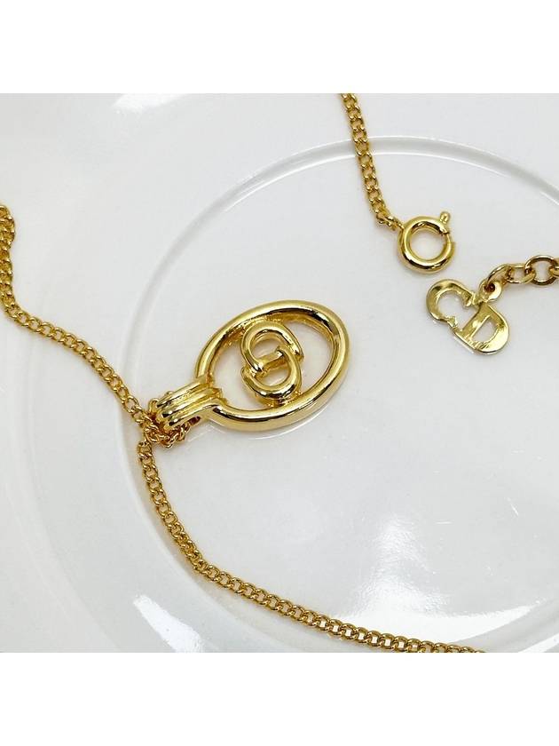 Logo Initial Oval Gold Necklace 4VDIA34539 - DIOR - BALAAN 4