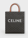 Small Vertical Triomphe Canvas and Calfskin Cabas Tote Bag Tan - CELINE - BALAAN 2