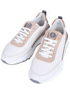 Logo Patch Leather Low Top Sneakers Beige White - BRUNELLO CUCINELLI - BALAAN 3