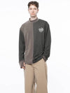 Men s M243MT03KA Circular Reverse Sleeve Half Neck Sweatshirt Khaki Beige - CHANCE'S NOI - BALAAN 7