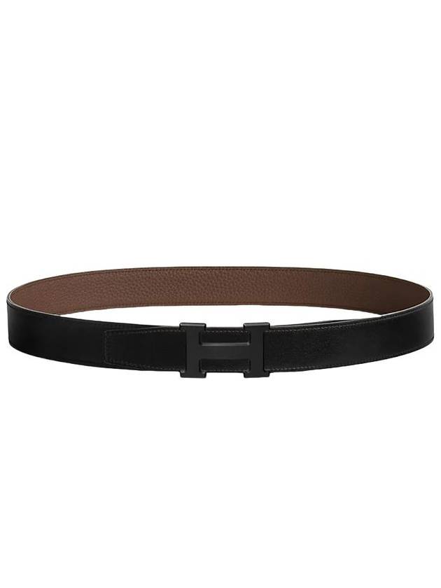 H Gold Buckle Reversible 32mm Leather Belt Noir Chocolate - HERMES - BALAAN 2