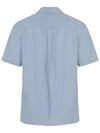 Open Collar Short Sleeve Shirt Blue - SOLEW - BALAAN 3