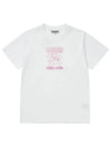 Pink Relax Bunny Logo Print Orc Cotton Short Sleeve T-Shirt White - GANNI - BALAAN 3