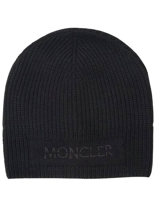 Logo Wool Beanie Black - MONCLER - BALAAN 2