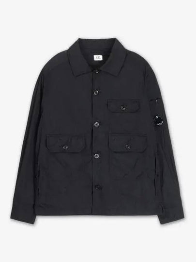 Chrome R Full Button Over Long Sleeve Shirt Black - CP COMPANY - BALAAN 2