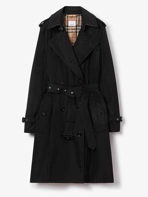 Mid-Length Lightweight Kensington Trench Coat Black - BURBERRY - BALAAN 2