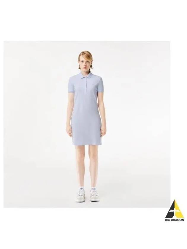 Women s slim fit mini pique polo dress light lavender - LACOSTE - BALAAN 1