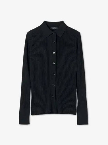 Max Mara Tropea ribbed cardigan black 93410322600009 - S MAX MARA - BALAAN 1