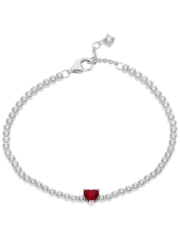 Sparkling Heart Tennis Bracelet Silver - PANDORA - BALAAN 4