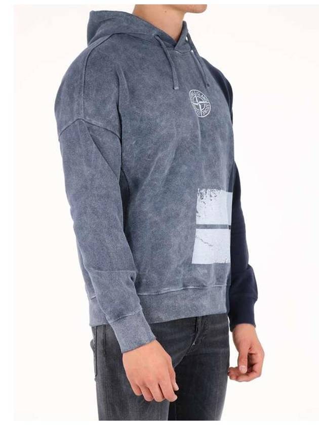 Logo Print Felpa Hoodie Navy - STONE ISLAND - BALAAN 5