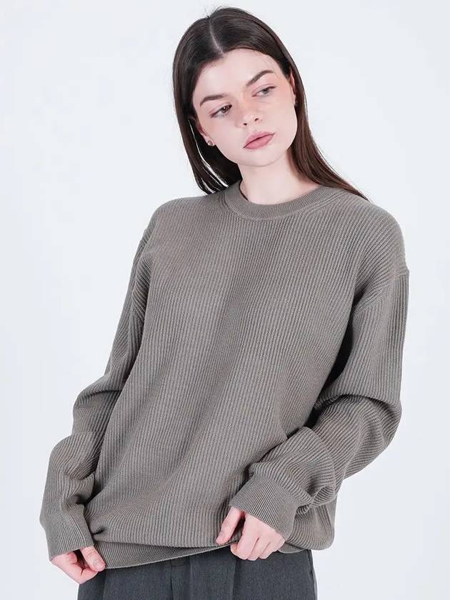 Soft Hazy Wool Round Knit Khaki - CHANCE'S NOI - BALAAN 3