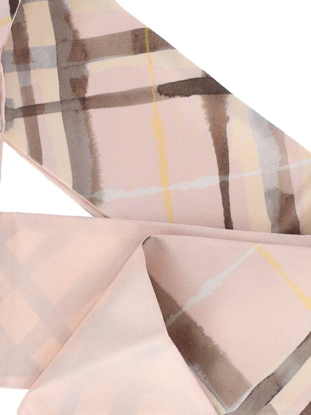 Skinny Reversible Check Silk Scarf Teacup - BURBERRY - BALAAN 3