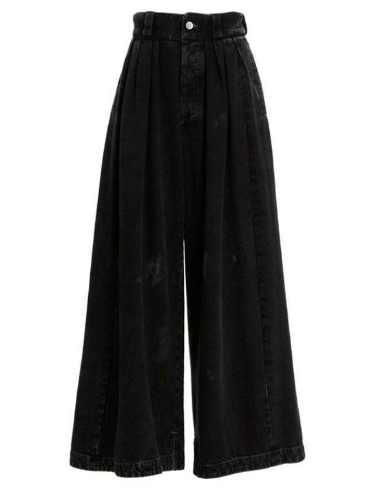 Women's Painted Wide Jeans Black - MAISON MARGIELA - BALAAN 1