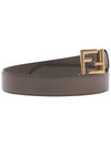 FF stud buckle leather belt brown - FENDI - BALAAN 4