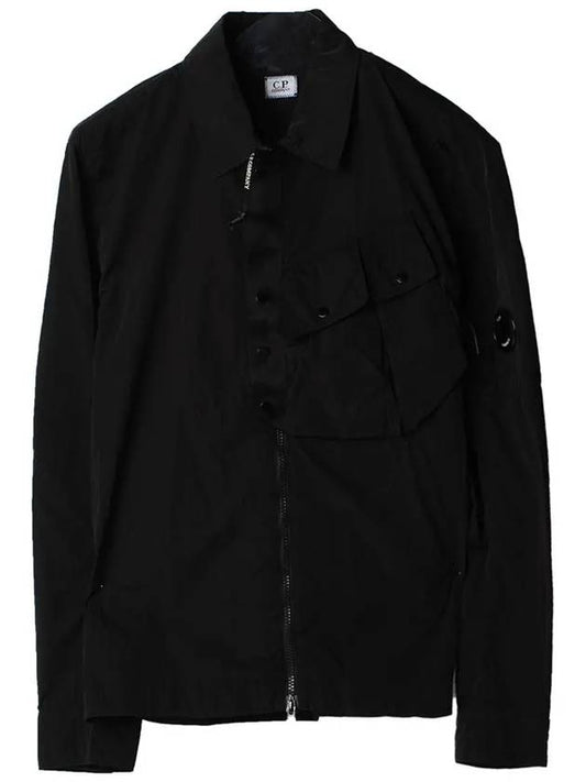 Lens Chrome Overshirt Zip-Up Jacket Black - CP COMPANY - BALAAN 2