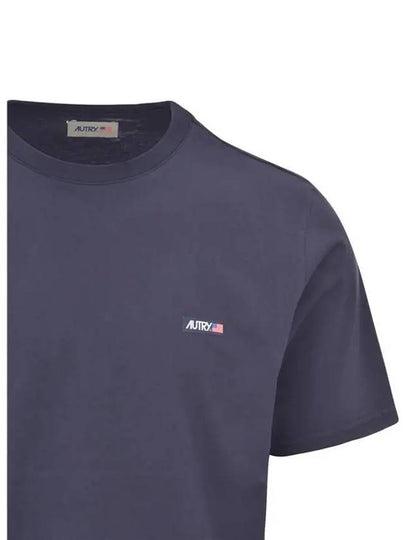 Men s Logo Patch Short Sleeve T Shirt Navy - AUTRY - BALAAN 2