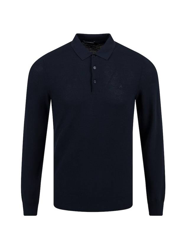 Men's Rowan Mesh Knit Long Sleeve Polo - J.LINDEBERG - BALAAN 1