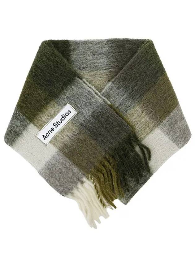 Check Mohair Muffler Green - ACNE STUDIOS - BALAAN 5