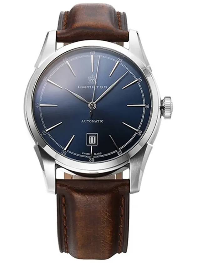 Men's American Classic Spirit Of Liberty Leather Watch Brown - HAMILTON - BALAAN 6