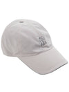 Logo Embroidered Curved Peak Ball Cap White - BRUNELLO CUCINELLI - BALAAN 5