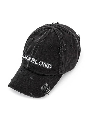 BBD Cross Damage Custom Denim Cap Black - BLACKBLOND - BALAAN 1