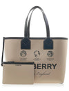 Prorsum Label Print London Cotton Tote Bag Beige - BURBERRY - BALAAN 2