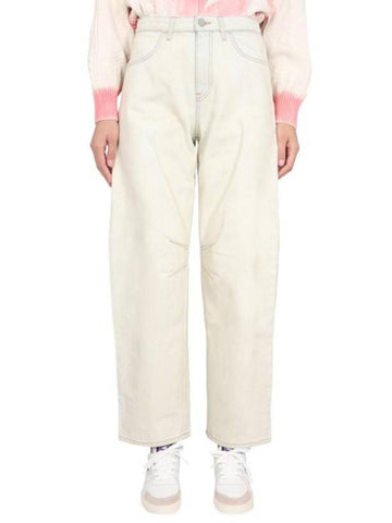 Denim Straight Pants PWYB026 S23DEN0020360 WHITE - PALM ANGELS - BALAAN 1