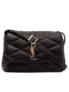 LE 57 Quilted Lambskin Hobo Shoulder Bag Black - SAINT LAURENT - BALAAN 2