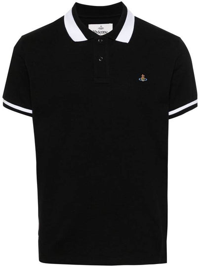 Classic ORB Logo Polo Shirt Black - VIVIENNE WESTWOOD - BALAAN 2