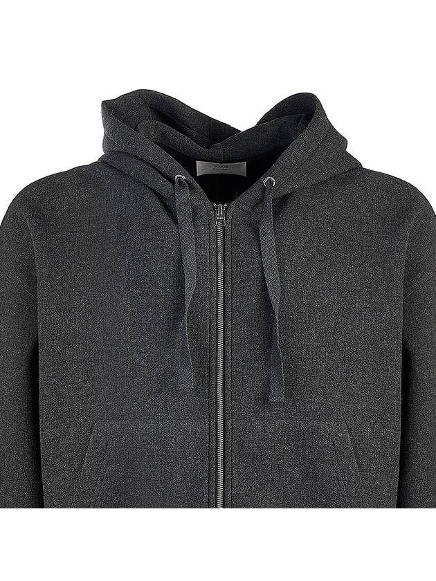 Wool Viscose Zip-Up Hoodie Grey - AMI - BALAAN 5