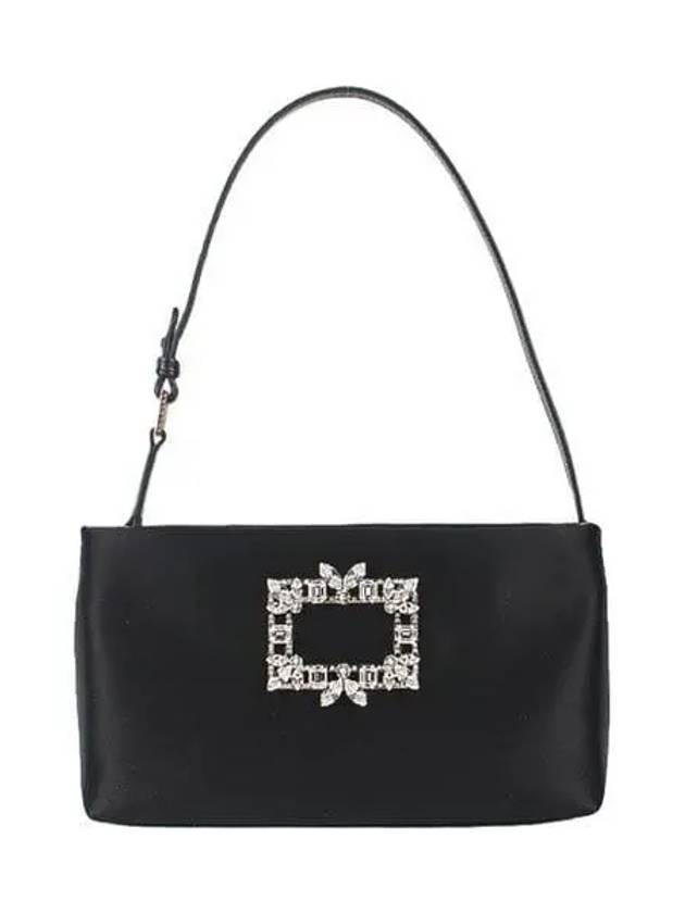 Night Lily Broche Vivier Buckle Satin Mini Shoulder Bag Black - ROGER VIVIER - BALAAN 2