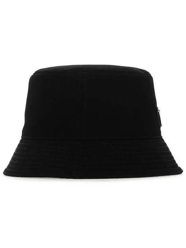 Triangle Logo Drill Bucket Hat Black - PRADA - BALAAN 4