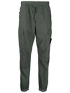 Stretch Cotton Tela Paracadute Cargo Straight Pants Dark Green - STONE ISLAND - BALAAN 3