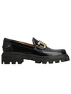 Women's Kate Metal Chain Leather Loafers Black - TOD'S - BALAAN 4