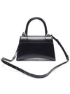 Hourglass Small Tote Bag in Shiny Box Calfskin Black - BALENCIAGA - BALAAN 5